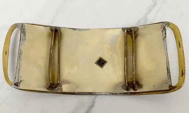 The Bar Vintage Brutalist Silver and Gold Tone Belt Buckle Made in India