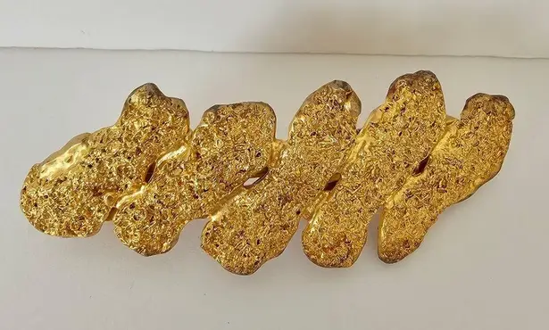 Dolce Vita Gold Gilt Hair Barrette Gold tone textured metal