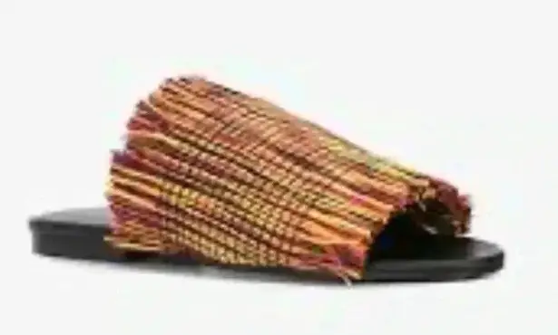 Proenza Schouler NIB Fringe Slides Shoes Sandals Black EU 38 US 7 1/2
