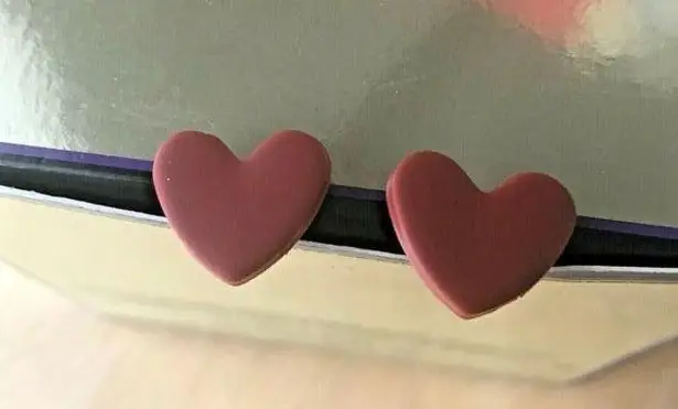 Handmade Heart Earrings Posts Polymer Clay Valentine Birthday Romance Cu…