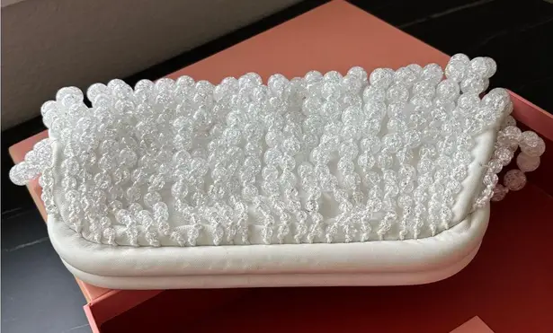 Cult Gaia NWOT White Beaded Clutch
