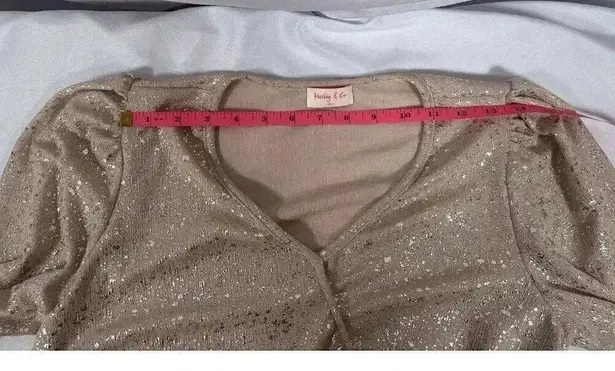 Hailey & Co. Sparkly Gold Blouse Size Medium