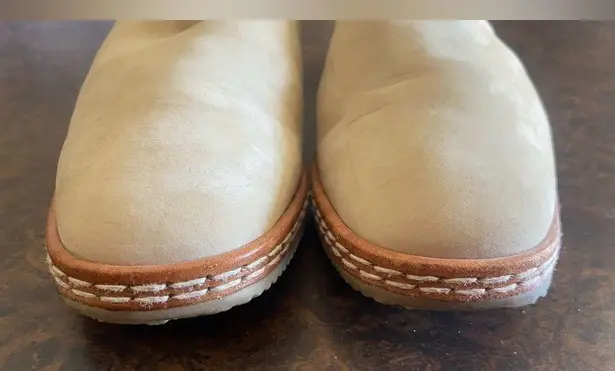 Jean Paul Barriol Suede Sling Back Loafers in Off White