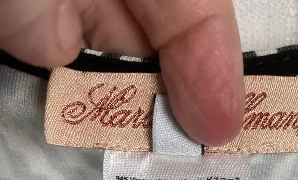 Mara Hoffman Black&Blue Geometric Star Long Sleeve Shift Dress Sz.S