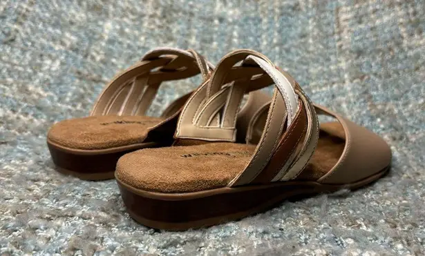 Walking Cradles Cruz Braided Leather Sandals in Neutral Multi (Wide) Size 7