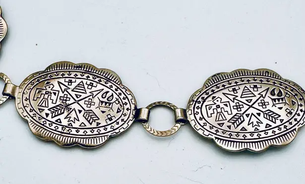 S.W. Concho Style Silver Link Belt Western Vibes