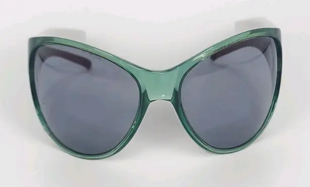 Furla Joan Sunglasses Green Brown Oversized Cat Eye Wraparound Italy Women