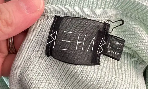 Rehab minty green knit sleeveless bandeau wide leg jumpsuit