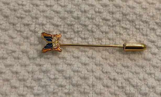 So Adorable Vintage Stickpin Brooch Pin Tiny Enamel Cloisonné Butterfly Multiple