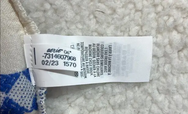 Aerie Sun Dress Blue and White Patterned Size Large