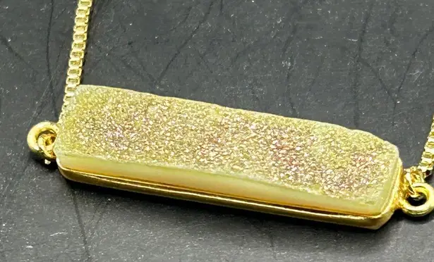 Lucky Star Jewels Golden Druzy Bar Adjustable Bolo Bracelet Gold