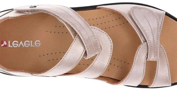 New NIB Womens 11 Revere Geneva Orthotic Closed Heel Sandals Champagne Pretty Gold