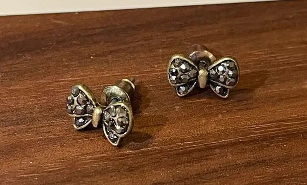 Dainty Bronze Bow Stud Earrings