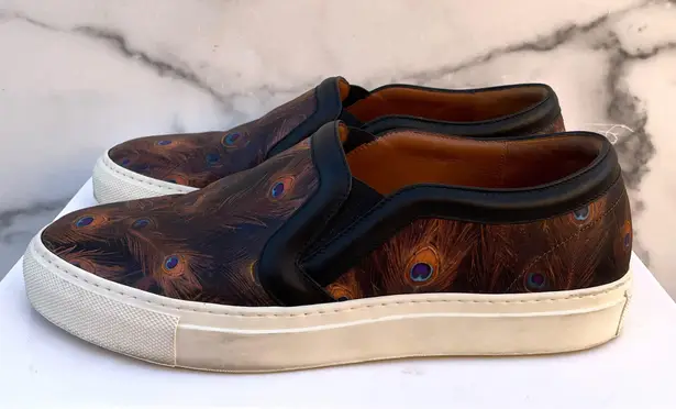 Givenchy women’s peacock print brown skate slip on sneakers size IT 39 US 9