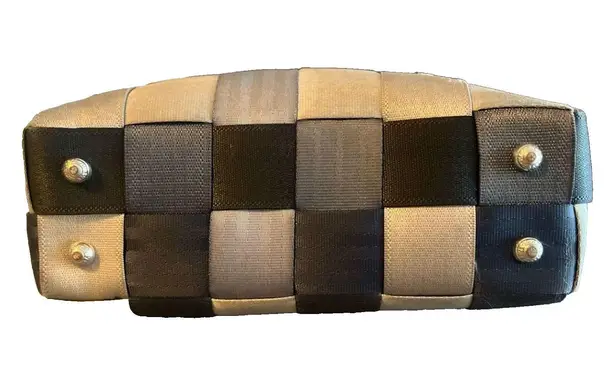 Vintage Harvey's Original Seatbelt Bag Treecycle Tote Double Handles Brown