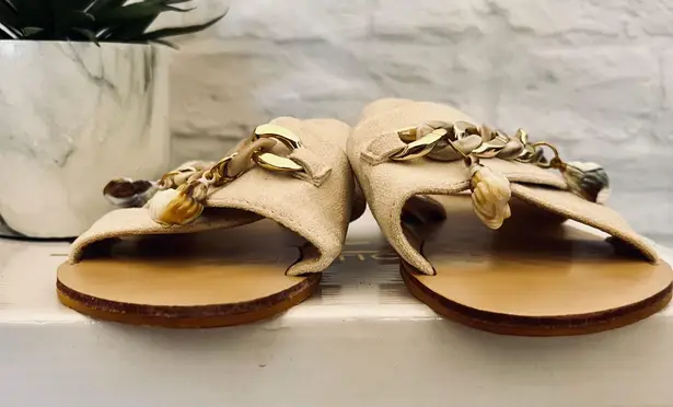 Boutique Faux Suede Chain Sandals