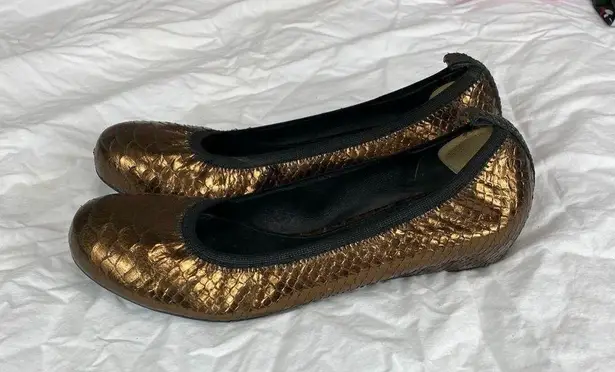 Theory Copper Snake Print Flats Women's 8.5 Brown
