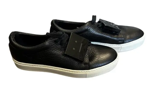 Acne Studios Face Plaque Sneakers Black Leather Women’s 38
