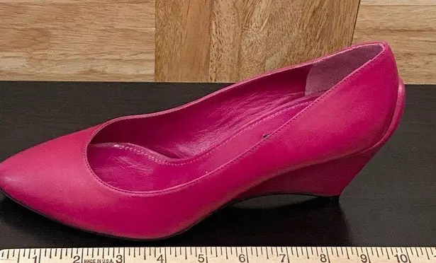 Jil Sander Fuchsia Leather Wedge Pump Size 39