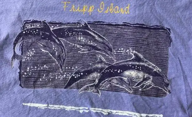 Fripp Island SC T Shirt Dolphins Ocean Vintage 90s Blue Size M