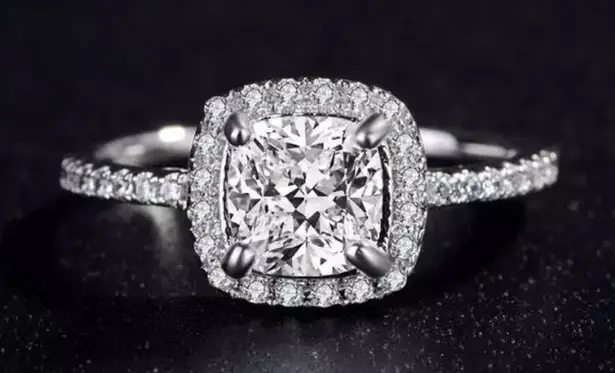 Zales White Gold Plated Silver Pave Princess Cubic Zirconia Engagement