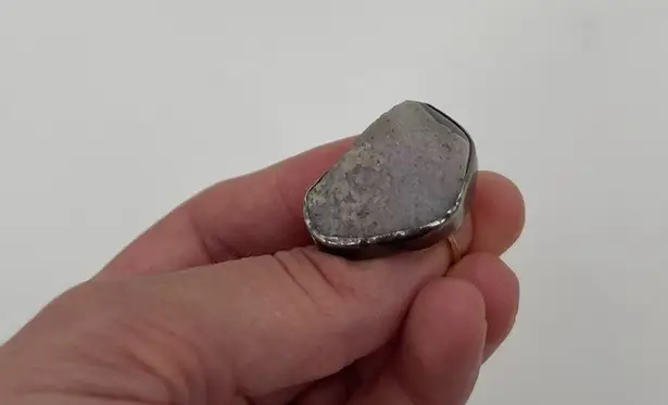 MELISSA JOY MANNING Ring Druzy Light Purple Silver & Gold One of a Kind Rare