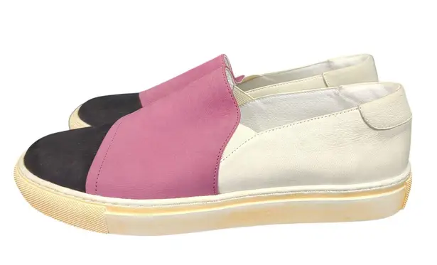 MOVE Sneakers Slip On Leather Color Block Casual Comfort Shoe 41 Women's 10