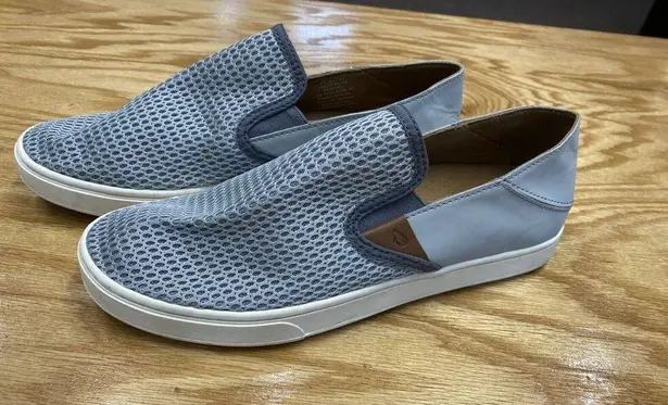 Olukai Pehuea Sneakers Women's 9 Light Gray Mesh Slip On Low Comfort Shoes S56