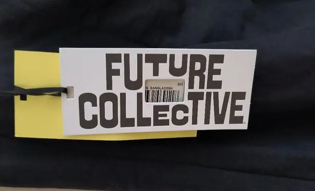 Future Collective Black Linen Blend Halter Mini Dress Size 8