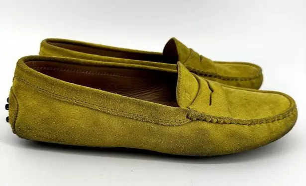 Tod's Gommino Bubble Suede Loafers Slip On Casual Comfort Yellow EU 38.5 US 8