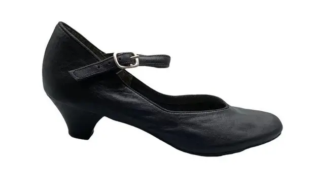 So Danca Character Dance Shoes Theatre Folk Black Teen Size 4.5 Leather CH02