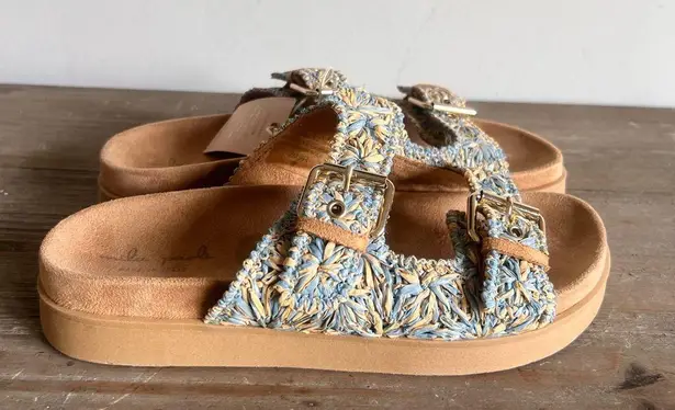 Mila Paoli Woven 2 Strap Women's Buckle Sandal Size 9 #B1944 Blue