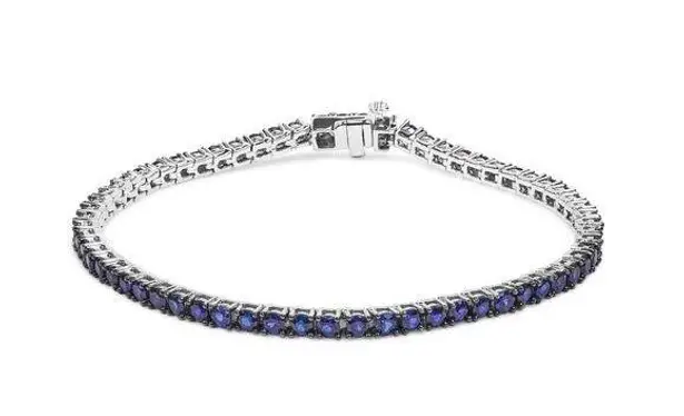 Brilliance Haus of  .925 Silver 5 3/4 Cttw Blue Sapphire Tennis Bracelet 7.25"