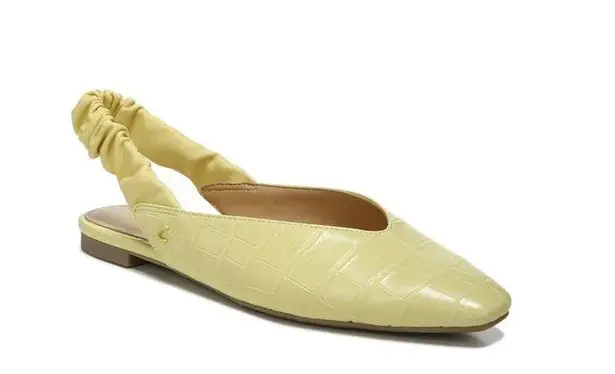 Circus by Sam Edelman Pineapple Yellow Crocodile Omina Slingback Flats