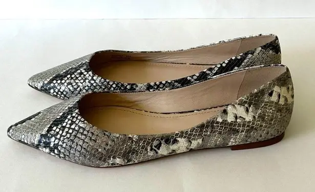Botkier Annika Grey/Silver Snake Embossed Flats Size 9 *NWOB*