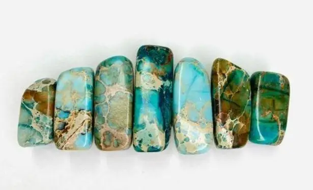 TURQUOISE Jasper Gem Stone Boho Hair Barrette Clip Blue