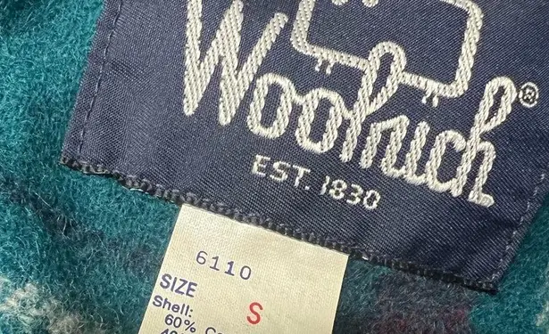 Woolrich Vintage  Hooded Wool Plaid flannel lined jacket blue