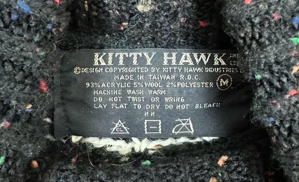 KITTY HAWK Vintage Black and White Turtleneck Sweater Size M Size M