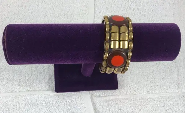 LG Gold Brick Egyptian Ancient Wrist Cuff Bangle