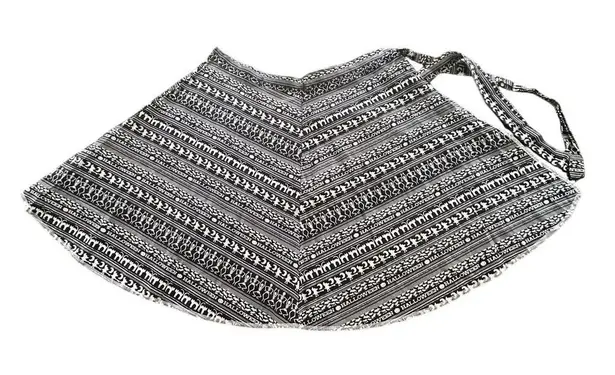 Vintage Halloween Cat Skull Witch Moon Pumpkin Black White Wrap Around Skirt Size undefined