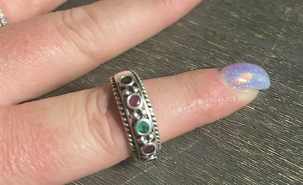 Elegant Sterling 925 Silver Ring with Gem Accents