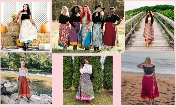 Reversible Maxi Wrap Skirt BINS104 Multiple