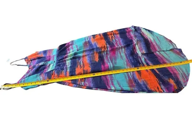 Triple Heart High Low Midi Sleeveless Tie Dye Flowy Dress S boho