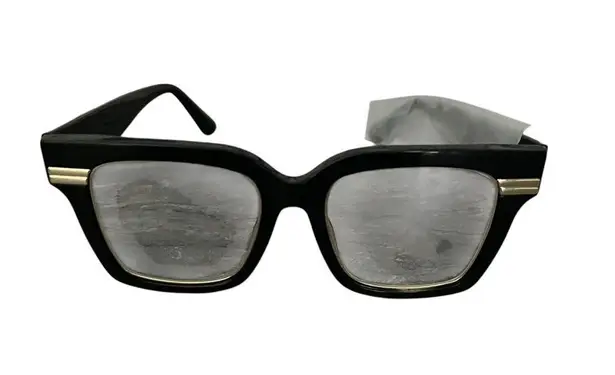 Zeelool Square Black Gold Accent Eyeglass Frame & Case JGX799757