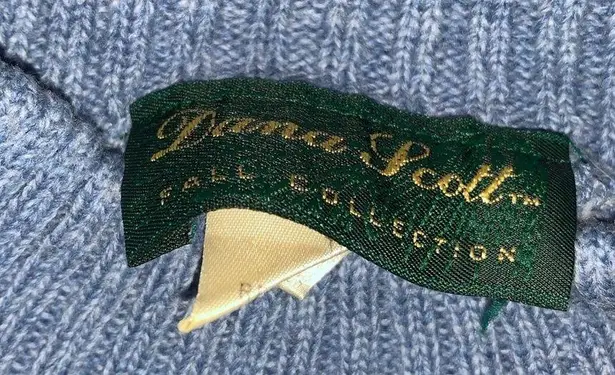 Vintage Dana Scott Blue & White Aztec Tribal Oversized Sweater Size M