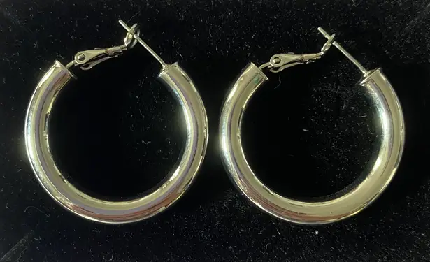 American Eagle Silver Plated Chunky Hoop Earrings 