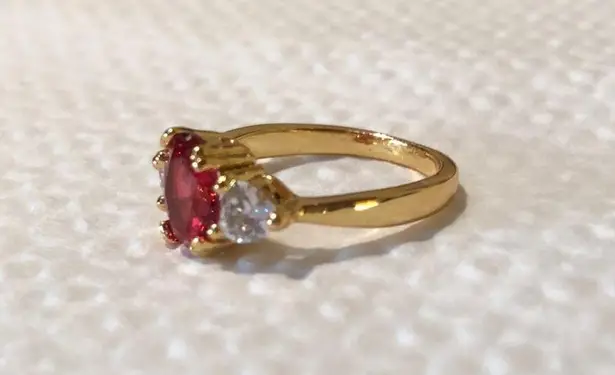 Ruby New Lab-Created Gold Filled Ring Size 5