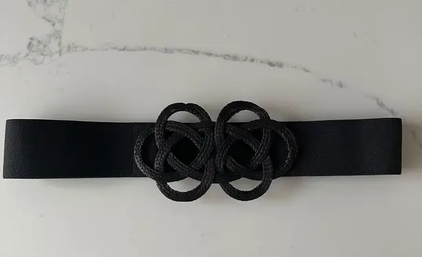 BCBGMAXAZRIA Knot Stretch Belt in Black Size M/L