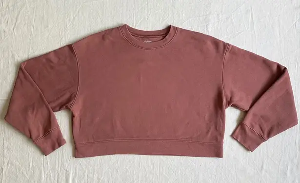 Girlfriend Collective Girlfrind Collective 50/50 Cropped Sweatshirt Pullover in Mauve Size Medium