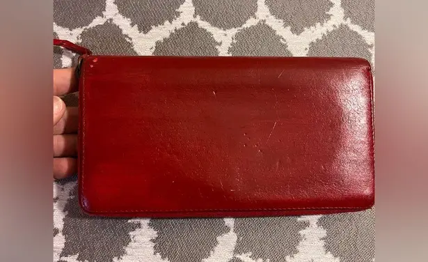 Balenciaga Paris Red Iconic Wallet luxury leather zip around luxury leather